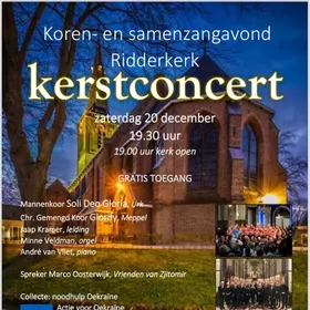 Kerstconcert zaterdag 20 december